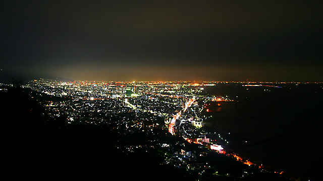 須磨浦山上遊園、回転展望閣からの神戸の夜景