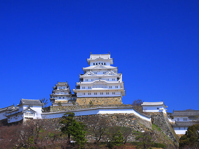 「平成の大修理」で化粧直しを終え、本来の白さを取り戻した姫路城